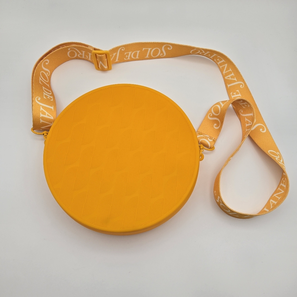 Sol De Janeiro Mustard Yellow Rubber Silicon Jelly Circle Zipper Crossbody Bag